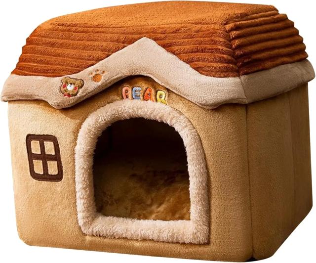 Tenda impermeável portátil e aconchegante para cães, gatos e filhotes - Caverna quente para pets, cama confortável e suprimentos essenciais