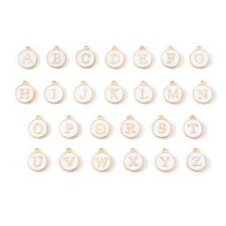 10pcs inicial letra do alfabeto dupla face esmalte pingentes encantos 12mm para fazer jóias pulseira artesanal artesanato - Image 5