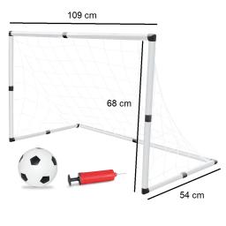 Trave Gol 2x1 Mini Futebol Infantil com Bola e Bomba Dm Toys DMT5937 - Image 2