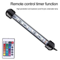 Lâmpada rgb com controle remoto para aquário, lâmpada de mergulho colorida para plantas, tanque de peixes, uso anfíbio essencial, 18cm - Image 2