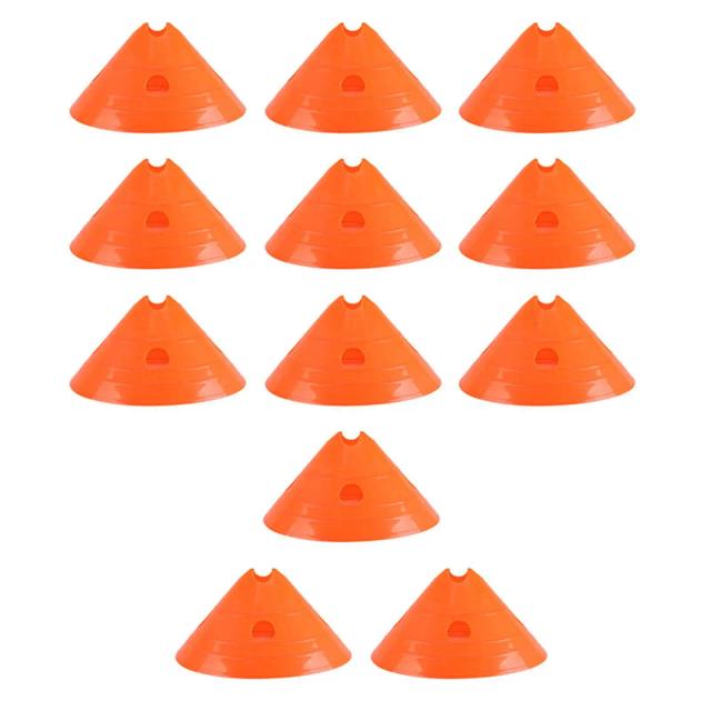 Cones de Disco para Treinamento de Futebol e Esportes, 12 Peças para Marcação em Campos Internos e Externos, Dribles e Fitness