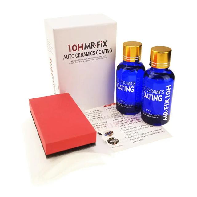 Revestimento Hidrofóbico Líquido Anti-Risco para Carros - Vidro Cerâmico Automatizado, Cuidado da Pintura e Polimento Eficaz, 30ml, 10H, 2 Peças