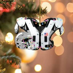 Acrílico Plano Retrovisor Carro Pingente, Futebol Americano, Equipamento De Futebol, Pendurado Ornamentos, Artesanato para Árvore De Natal, DIY, 2D - Image 5