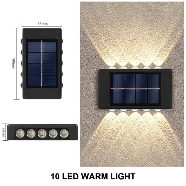 Lâmpada de Parede Solar Impermeável para Iluminação de Exteriores - Design Up and Down para Decoração de Casa e Jardim
