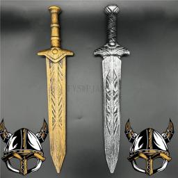 Espada viking medieval, 5 peças, espada larga, punhal, arma de halloween, decoração de festa de páscoa, adereço de plástico, espada, presente de criança, brinquedo - Image 1