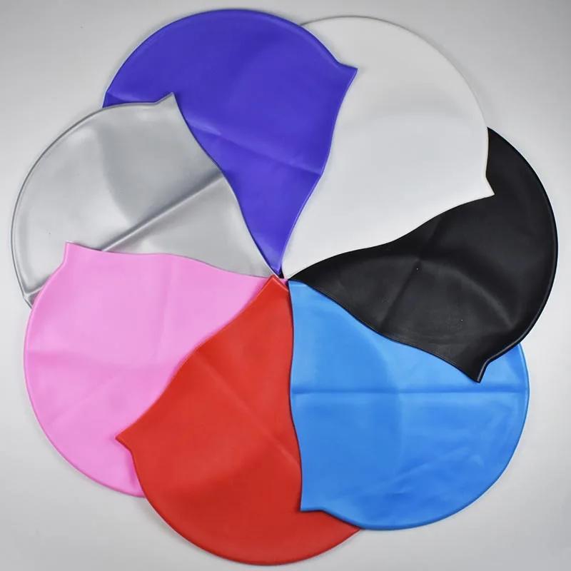 Silicone impermeável profissional Natação Cap, Equipamento De Competição Profissional, Plus Size Proteção De Orelha, Cabelo Comprido, Alta - Image 1
