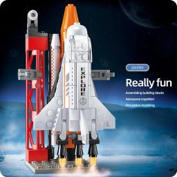 133 pçs exploração espacial foguete construção brinquedo e torre de controle construção adulto presente brinquedos para crianças 8 anos de idade e acima - Image 1