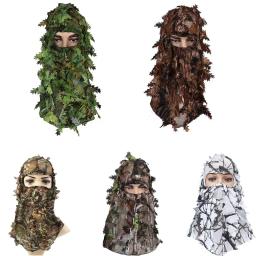 3D Folha Camuflagem Máscara Facial, Caça Capuz Cap, Chapéu Tático do Exército, Turquia Camo Hunter, Ghillie Ternos, Acessórios Airsoft - Image 2