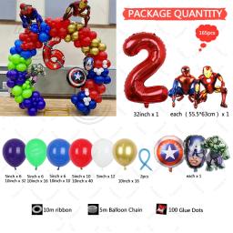 Grande Iron Man Spider Man Tema Balão Arch Set, Decoração Suprimentos, Birthday Party, Baby Shower, Gênero Revelar, Boy, 165pcs - Image 6