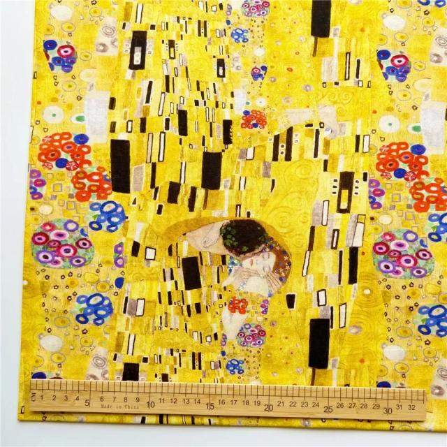 Pintura a Óleo Famosa em Retalhos de Algodão para Acessórios de Costura e DIY Artesanal