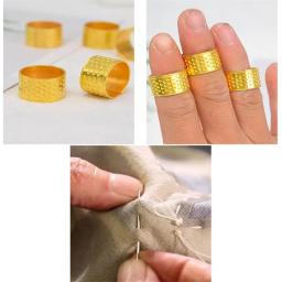 10 pçs diy artesanato engrossado cobre costura dedais agulha ferramentas de segurança dourado alfaiate protetor de dedo - Image 6
