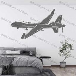 Eua militar greve modular recon drone adesivo de parede MQ-9 reaper arma guerra aeronaves amante adolescente crianças quarto decoração do carro vinil decalque - Image 3