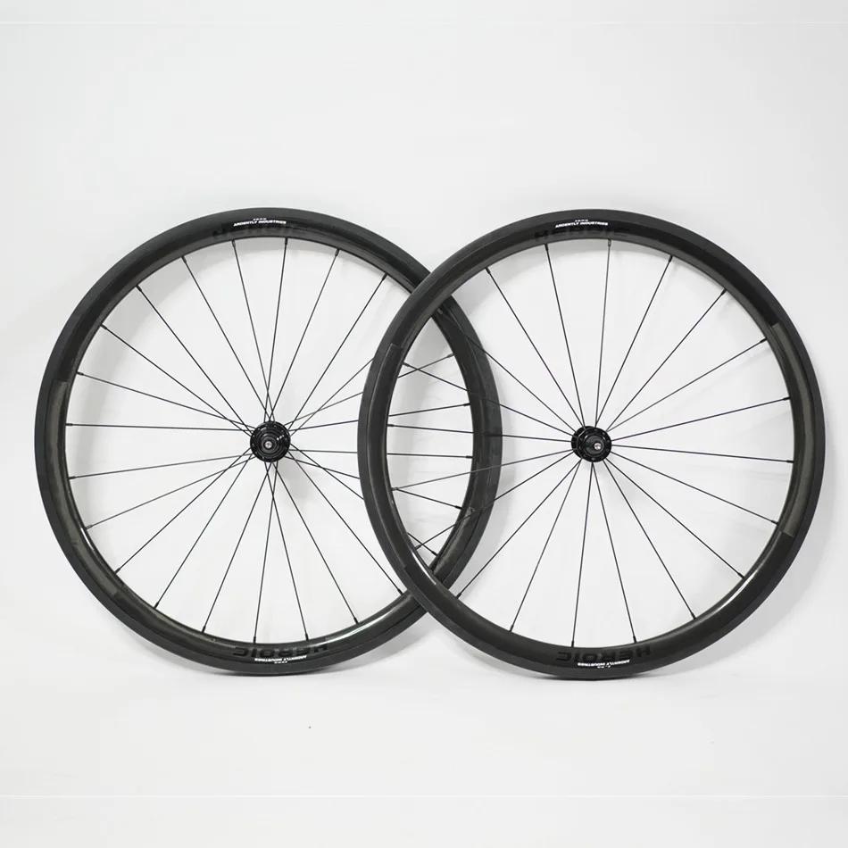 Ardently 700c conjunto de rodas de bicicleta de pista de carbono completo 38/58/86mm de profundidade clincher engrenagem fixa rodas de bicicleta de velocidade única, jantes de superfície ud - Image 1