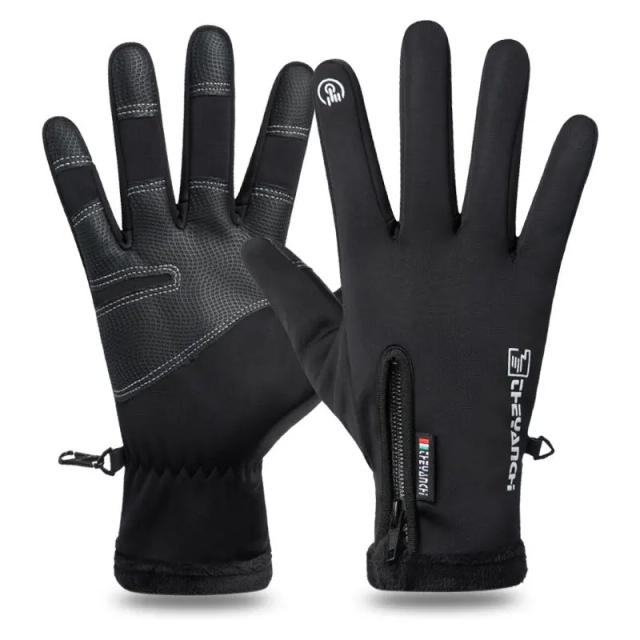 Luvas de Ciclismo e Esqui Térmicas e Impermeáveis para Homens e Mulheres com Tela Sensível ao Toque e Antiderrapante