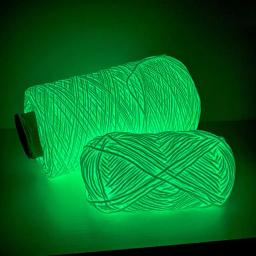 Fio luminoso crochê alta dureza absorver a luz solar diy poliéster noite brilhante mão tricô arte artesanato fio - Image 1