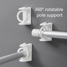 360 °   Fixador de poste retrátil rotativo para ganchos adesivos fortes sem perfuração, haste de toalha, suporte de haste de cortina de chuveiro - Image 1