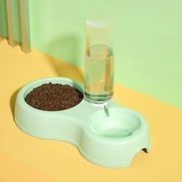 Alimentador automático para animais de estimação e distribuidor de água, Tigelas duplas para cães e gatos, Tigela de comida com carrinho levantado - Image 2