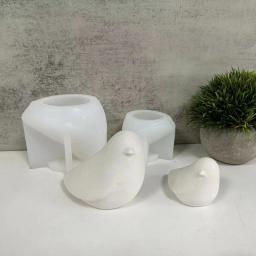 Molde estereoscópico da vela do pássaro, gesso concreto simples, moldes artesanais do silicone, vela do aroma - Image 1
