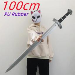 WW Medieval Cosplay Espada, Comandante Arma, Arma Prateada, Papel de suporte, Asuporte, Faca Fantasma, Modelo PU, Presente de brinquedo - Image 4