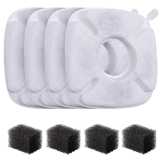 Conjunto de 4 Filtros de Substituição para Fonte de Água Automática para Gatinhos e Animais de Estimação