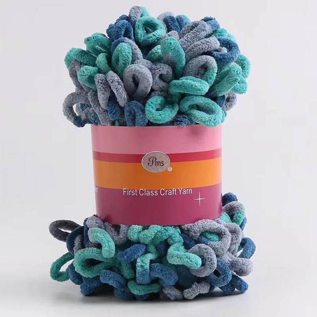 Fio de poliéster para malha com laços de dedo, ideal para tricô, crochê e artesanato de bonecas, 100g
