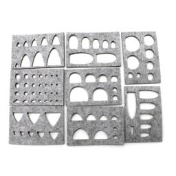 8 pçs molde feltro lã agulha felting diy artesanato estêncil applique artesanato moldar molde costura - Image 1
