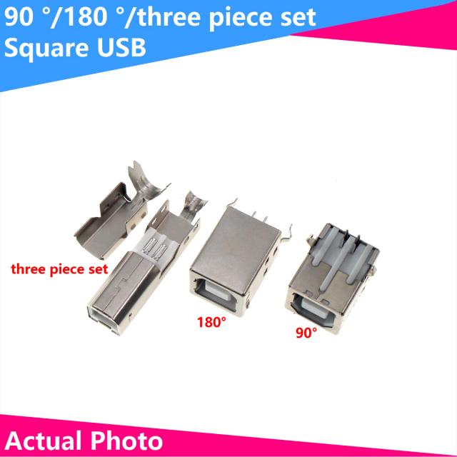 Impressora Boca Quadrada BF com Conector USB Fêmea B Tipo D 90 Graus - Pacote com 10 Peças