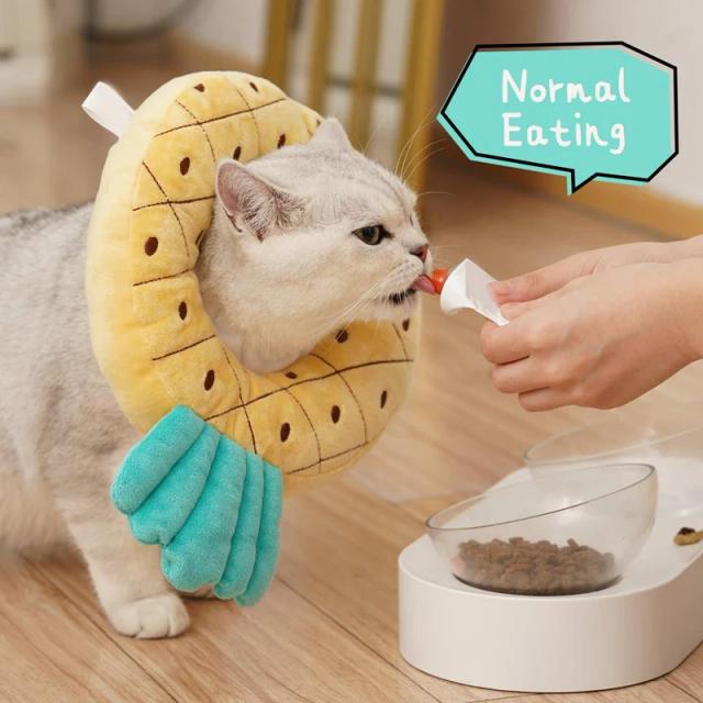 Colarinho Cone Ajustável para Gatos - Colar de Recuperação Suave e Estiloso Pós-Cirurgia