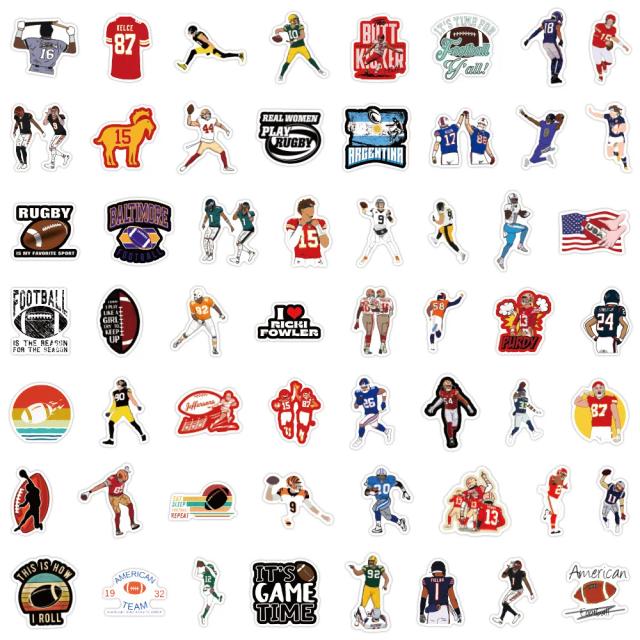 Adesivos Diversificados de Esportes Americanos da NFL para Personalização de Gadgets e Acessórios - Pacotes de 55 e 110 Peças