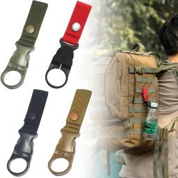 1pc suporte de garrafa de água clipe acampamento ao ar livre caminhadas garrafa de água náilon webbing fivela gancho mosquetão cinto mochila cabide ganchos - Image 1