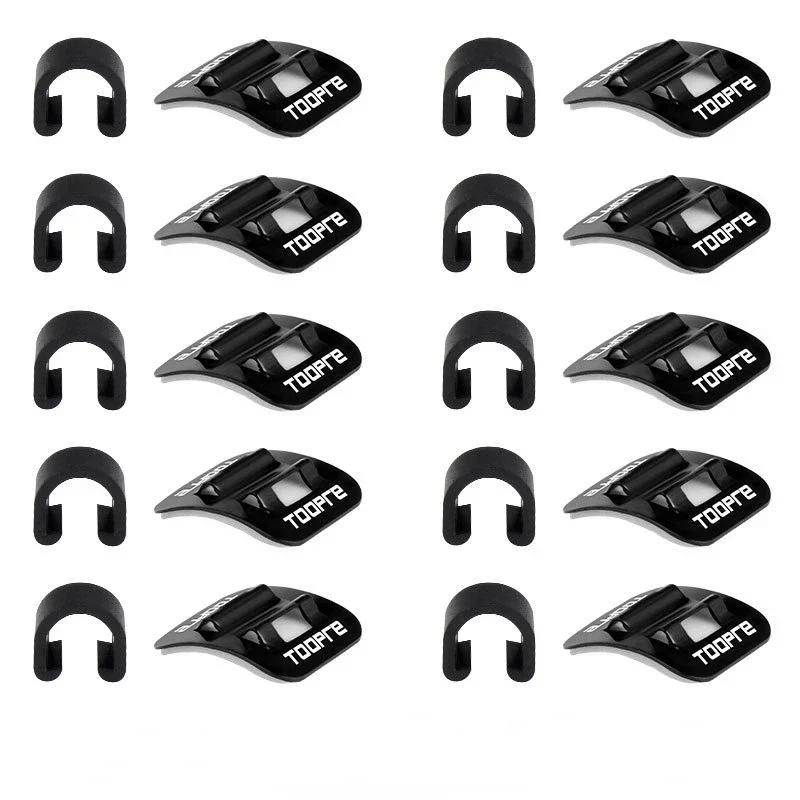 5/10pc tubo de óleo da bicicleta alumínio braçadeira fixa conversão armadilha adaptador bicicleta shifter cabo freio conjunto quadro u fivela tubo clipe guia - Image 1