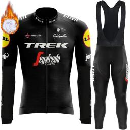 Homens Inverno velo térmico ciclismo terno, roupas de bicicleta, Jersey, calças, camisa profissional, roupas gel, conjunto MTB, TREK Sports Set, 2024 - Image 3