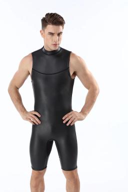Trajes molhados sem mangas de peça única para mergulho, traje preto, wetsuit shorty masculino, surf e mergulho, maiô de inverno, 2mm - Image 6