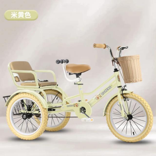 Triciclo Infantil Tqh Duplo Balde Traseiro Tandem Bebê Pedal Carro