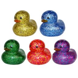 Mini lantejoulas coloridas Car Decor, ornamento de borracha do pato, ornamento Squeak, patos flutuantes, brinquedo do chuveiro do bebê para crianças, meninos e meninas - Image 2
