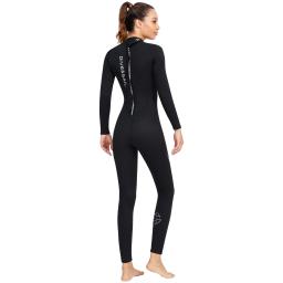 Fato de neoprene feminino, bodysuit completo, traje de mergulho com gola redonda, elástico, natação, surf, mergulho, caiaque, roupas esportivas, 3mm - Image 4