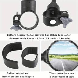 Bicicleta giratória e ajustável guidão espelho retrovisor, grande ângulo de visão traseira, espelho convexo à prova de choque, Universal, 2pcs - Image 4