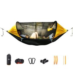 Hammock Camping Outdoor portátil com Mosquiteiro, alta resistência Parachute Tecido pendurado cama, Swing dormir, 1-2 pessoas - Image 1