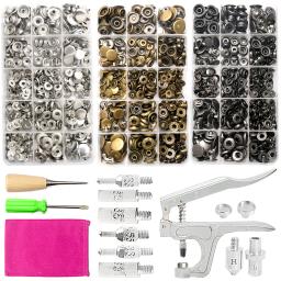 Kits de botões de pressão de metal com prendedor, alicate de instalação de botões, acessórios de costura para roupas, jaqueta, artesanato de couro - Image 6