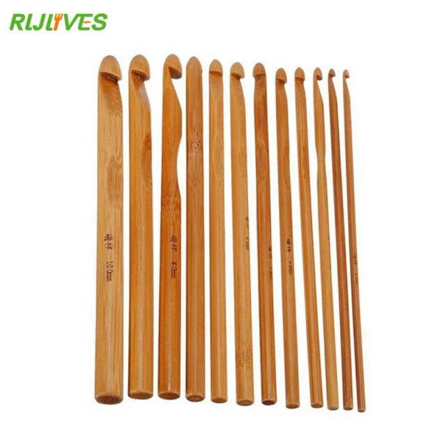 Conjunto RLJLIVES com 12 Suéteres de Tricô Circular e Ganchos de Crochê em Bambu para Artesanato Suave
