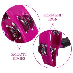 Mão manivela instrumentos musicais para adultos, Handheld ferro pandeiro percussão, roxo - Image 6