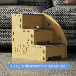 Escada de madeira Pet Escalada para Gato e Cão, Sofá Passos, Home Supplies, Montar Parkour, Cat Toys, Drop Shipping - Image 3