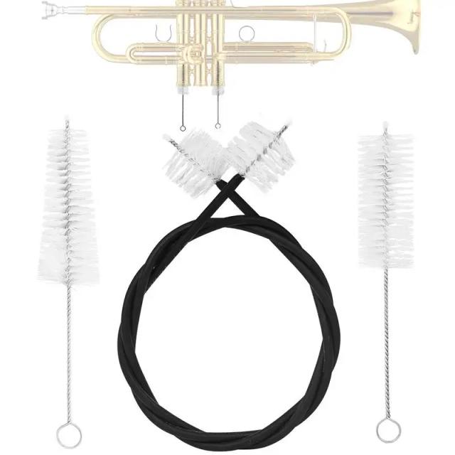 Kit Completo de Limpeza a Óleo para Trompete com 3 Escovas e Acessórios Práticos