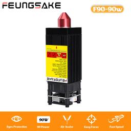 Feungsake 90w módulo do laser com auxílio de ar de madeira marcação cortador ferramenta cabeça laser para o corte acrílico 455nm azul pmw - Image 1