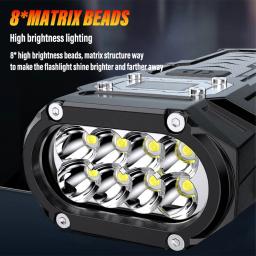 Lanterna led super brilhante, recarregável, portátil, luz de trabalho, acampamento ao ar livre, com alto brilho, luz lateral cob - Image 2