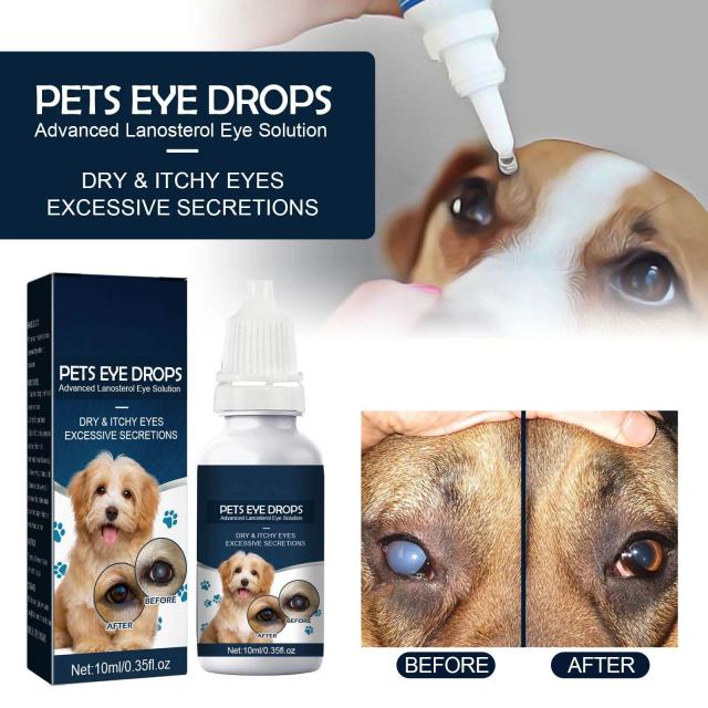 Solução Avançada em Gotas Lubrificantes Oculares para Cães e Gatos com Lanosterol - 10ml, 2 Unidades