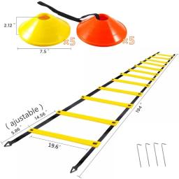 Agilidade conjunto de escada de treinamento de futebol escada velocidade 12 pçs logotipo disco fitness ginásio musculação treinamento físico - Image 6