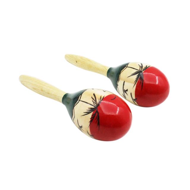 Abanadores de Percussão Coloridos para Festa Tropical - Maracas de Madeira para Crianças e Bebês, 1 Par