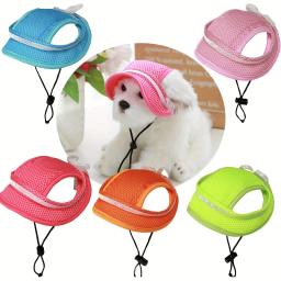 Chapéu de estimação ajustável para proteção solar, perfeito para cães e gatos, decoração do arco incluída, 3 peças - Image 2