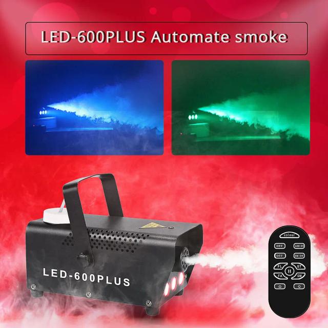 Máquina de Fumaça Automática LED-600PLUS com Controle Remoto para Festas, Casamentos e Discotecas